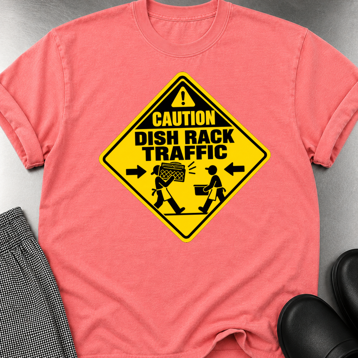 Caution Dish Rack Traffic T-shirt
