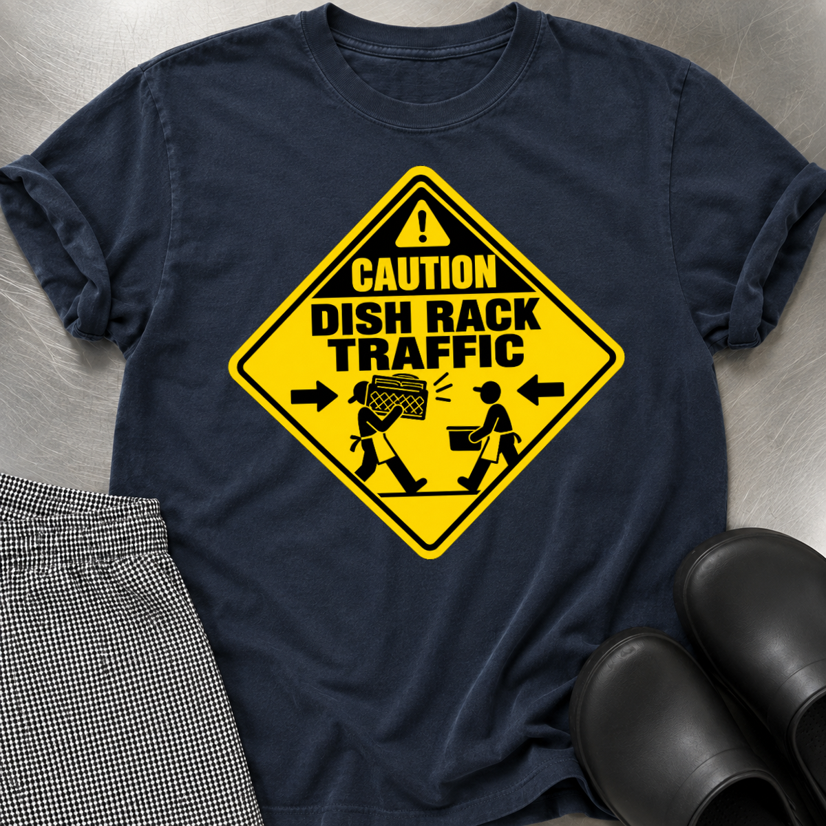 Caution Dish Rack Traffic T-shirt