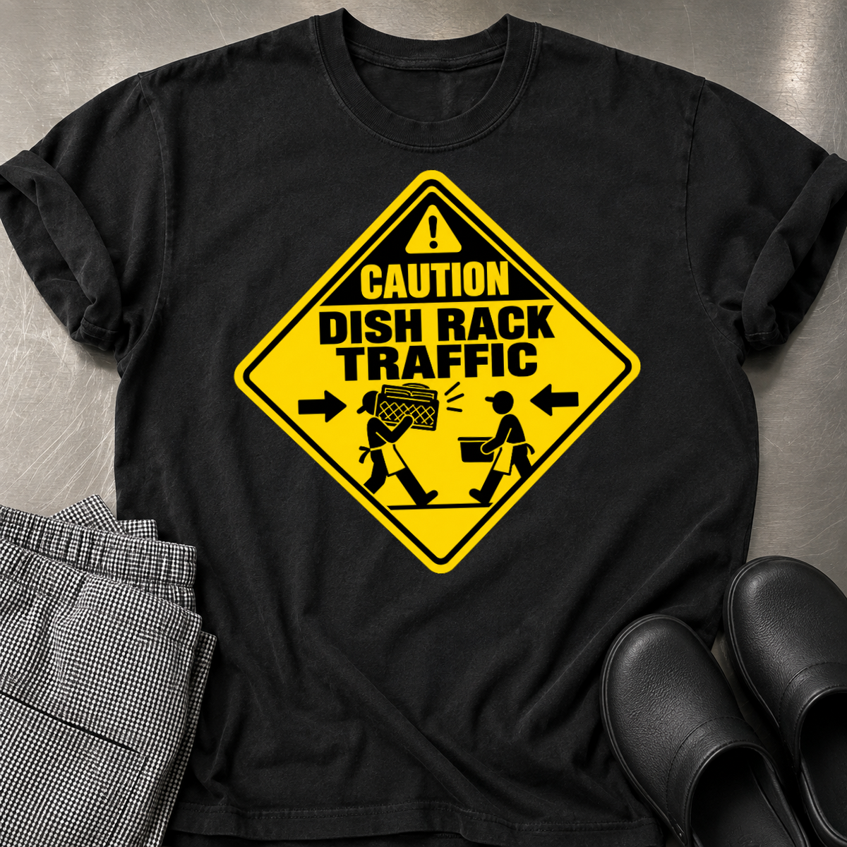 Caution Dish Rack Traffic T-shirt