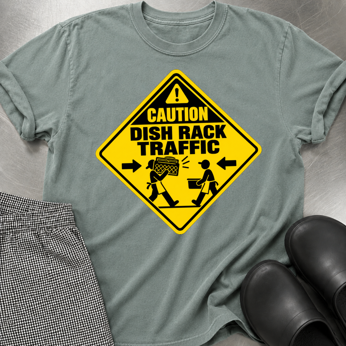 Caution Dish Rack Traffic T-shirt