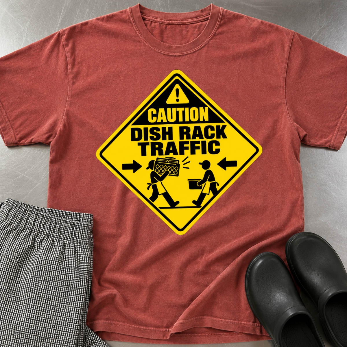 Caution Dish Rack Traffic T-shirt